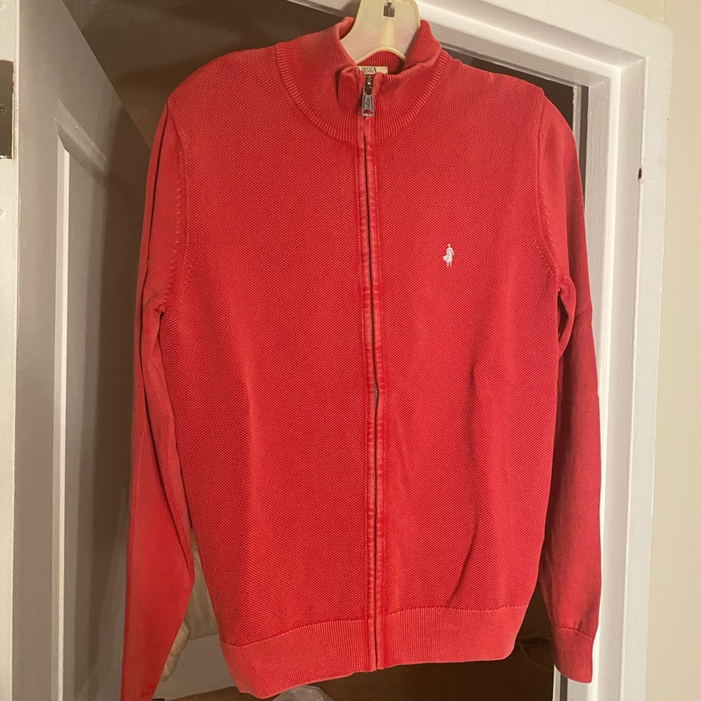 Red zipper sweater